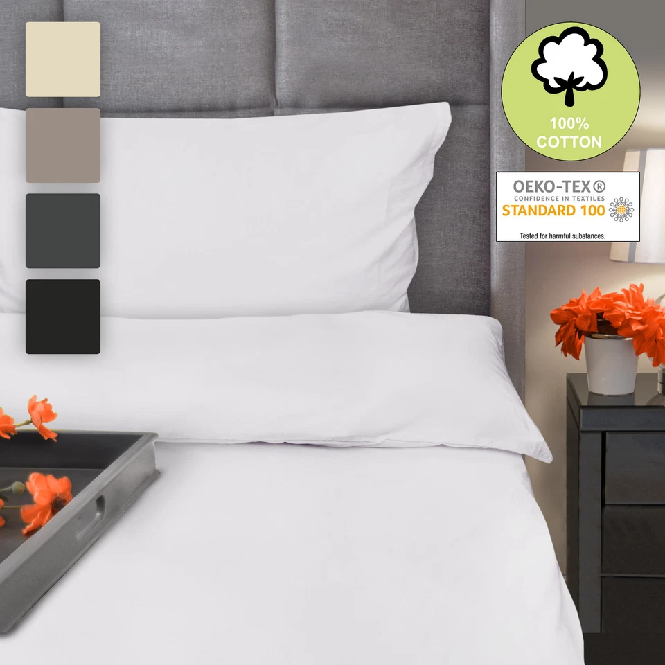 Bettwäsche Bettgarnitur Bettbezug Kopfkissenbezug Bett Bezug Bettwaren uni 2-tlg - Bild 1 von 1