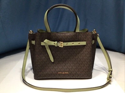 Bolso Cartera Michael Kors Emilia LG Triple Compartimiento Firma Verde Ejército Nuevo sin Etiquetas Foto 1 de 4