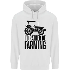 I'd Rather Be Farming Farmer Tractor Childrens Kids Hoodie - Picture 1 of 64