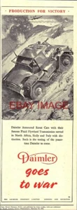 WW2 ADVERT DAIMLER Armoured Cars 'N Africa & Italy' (1) Original Print Ad 727/28 - Picture 1 of 1