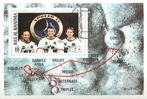 7. United Arab Emirates Ras al Khaima Space Sheet 1972 Airmail - Apollo 14 - Picture 1 of 1