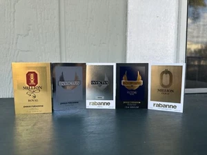5 Men's Rabanne Cologne Perfume Fragrance Sample Size Set New in card 5 Vials - Picture 1 of 5