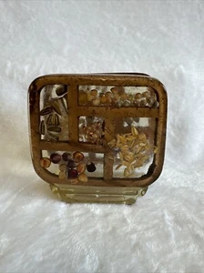 Vintage Kitschy 70's Lucite Napkin Holder Seeds Grains CountryFarm Gamut Designs - Picture 1 of 9