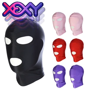 Unisex Full Face Open Eye & Mouth Mask Blindfold Spandex Cosplay Costume Hood! - Picture 1 of 30