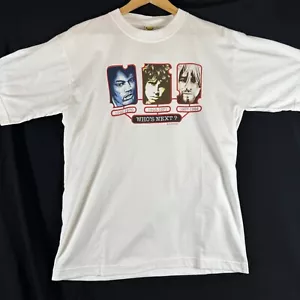 Vintage 90s Kurt Cobain Death T-Shirt Jim Morrison Sz XL Band Tour Concert A119 - Picture 1 of 3