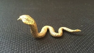 #FENG SHUI LUCKY MINI BRASS SNAKE GOOD LUCK ANIMAL FIGURE HOME DECOR ART - Picture 1 of 4