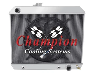 AR Champion 3 Row Radiator W/ 16" Fan for 1964 1965 Pontiac GTO V8 Engine - Picture 1 of 9
