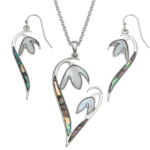 Tide Modeschmuck Halskette & Ohrringe Schneeglöckchen - Bild 1 von 3