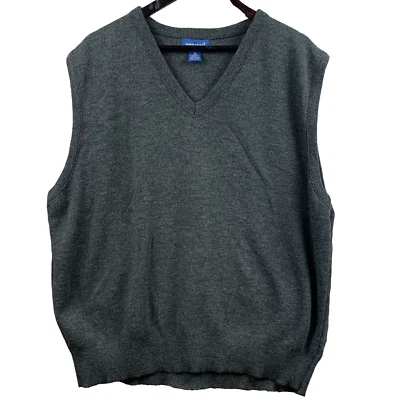 TOWN CRAFT V Neck Sweater Vest Mens Sz Extra Extra Large Gray Classic Preppy Dad - Image 1 of 4