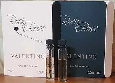 Rock'n Rose de Valentino para Mujer, Lote de 2, Nuevo Tamaño de Muestra, Con Tarjetas Foto 1 de 3