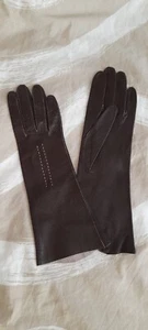 Handgefertigte neu Vintage Long Lederhandschuhe XS - S, braun - Bild 1 von 7