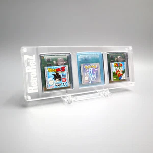 Acryl Aufsteller Showcase für 3 GameBoy Color Module Cartridge Spiele GBC Case - Picture 1 of 11