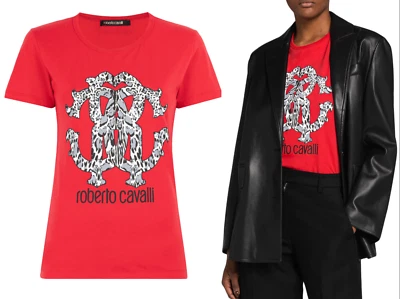 Roberto Cavalli RC Lynx-Print Monogram Cotton Great Lounge Iconic Shirt - Image 1 of 4