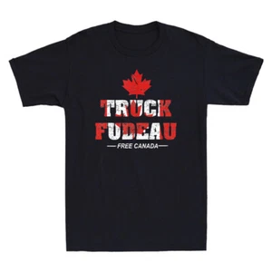 Truck Fudeau Anti Trudeau Free Canada Trucker Heroes Funny Vintage Men's T-Shirt - Picture 1 of 6