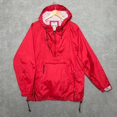 Princess Cruises Impermeable Chaqueta L Rojo Nylon Ripstop Capucha Pullover Embalable Foto 1 de 4