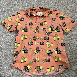 Camisa Hurley Limón Floral Pequeña Calce Elástico Botón Manga Corta Novedad Naranja - Imagen 1 de 6