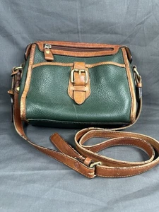 Vintage Liz Claiborne Crossbody Pebble Leder Grün Braun - Bild 1 von 17