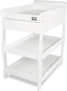 Babyhood Sleigh Change Table with Drawer, White - Picture 1 of 12