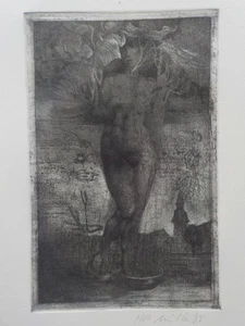 HANS-PETER MÜLLER - Die Daphne von Leipzig. Radierung signiert, 1985 - Picture 1 of 3