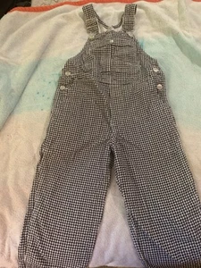 F.P. Fast Pace Girl’s Black And White Check Corduroy Overalls Size 5/6 - Picture 1 of 4