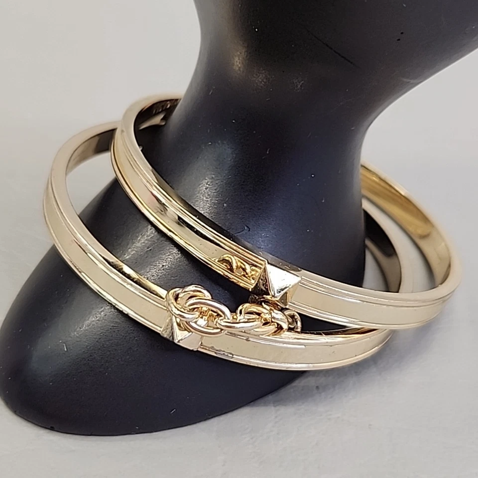 Victoria Secret Double Bangle Bracelet Handcuffs Gold Tone 7.75" - Image 1 of 4