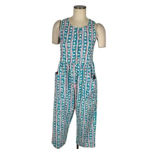 Vintage Laura Ashley 80s 90s Button Front Jumpsuit Playsuit Cotton size S/M - Picture 1 of 10