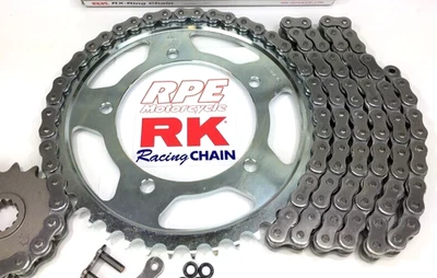 HONDA CBR600RR EQA 15/44 RK 525 XRE 2007-2023 KIT DE CADENA Y PIÑONES PLATEADOS Foto 1 de 4