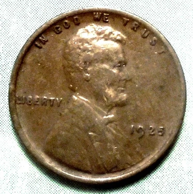 1925 Wheat Cent XF EXTRA FINE Brown PHILADELPHIA Roaring 20s Nice Brown Detail - Image 1 of 2