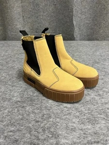 Puma Boots Womens 8.5 Mayze Suede Brown Taffy Tan Platform Shoes C - Picture 1 of 8