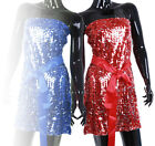 New Ladies Sequin Evening Party Mini Dress Top Tunic Stage Performance 2576C