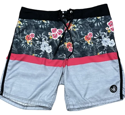Мужские плавательные шорты Body Glove 34 разноцветные черные розовые с цветочным принтом пляжные - Изображение 1 из 4
