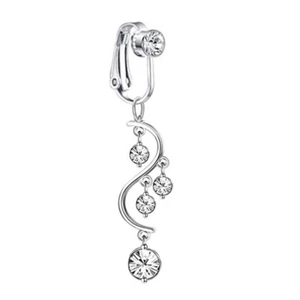 Bauchnabel Ring Schmuck Nabelring Mit Strasssteinen Strass-Bauchring - Bild 1 von 11