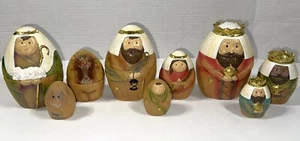 Römische Heilige Familie Drei König Weise Männer Hirte Krippe Weihnachten Nestpuppe 9 - Bild 1 von 15