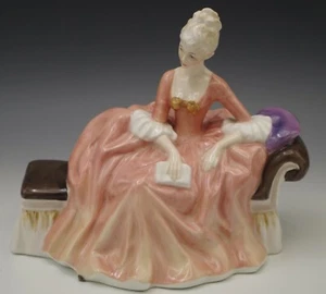 ROYAL DOULTON  BONE CHINA REVERIE HN 2306 FIGURINE LADY ON A SOFA WITH BOOK 7.5" - Picture 1 of 10