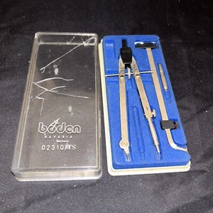 Juego de brújula de dibujo vintage Boden Alemania Occidental # 02310/TS alta calidad en estuche - Imagen 1 de 6