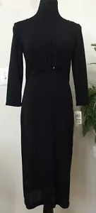 NWT London Times Women’s Black Polyester Blend Long Dress Size 8, Retail $89 - Picture 1 of 7