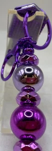 Beaded Keychain.purple Chrome beads,purple Key Knife,2 Inch Blade - Picture 1 of 3