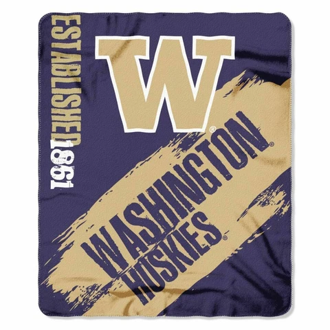 New NCAA Washington Huskies Large Soft Fleece / Throw / Blanket 50" X 60" Cover
