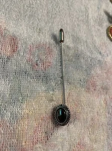 Prendedor de palo Sarah Coventry tono plata con centro negro brillante 1-2 - Imagen 1 de 7