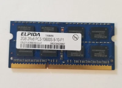 ELPIDA 2GB DDR3 PC3-10600S EBJ21UE8BDS0-DJ-F  LAPTOP MEMORY - Image 1 of 2
