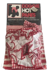 Female Dog Pet Washable Panties Sanitary Underwear Red White Ruffle Check sz S - Picture 1 of 5
