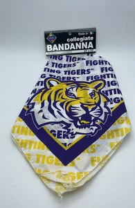 Louisiana State University ~ LSU Tigers Pet Neck Bandanna Sz 22x22" Made in USA - Picture 1 of 5