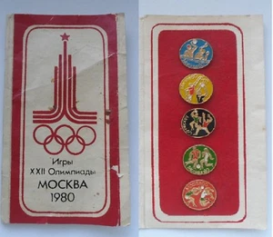 Olympic Games 80 Moscow 80 USSR Badges Full Set Badges Olympic sports 5 pcs - Picture 1 of 8