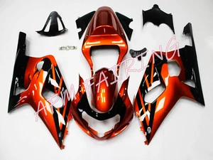 Burnt Orange Black ABS Injection Mold Bodywork Fairing Kit for GSXR600/750 01-03 - Picture 1 of 6