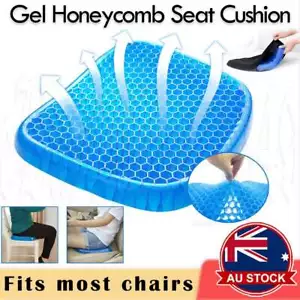 Gel Seat Cushion Breathable Honeycomb for Pressure Relief Back Tailbone Pain AU - Picture 1 of 12