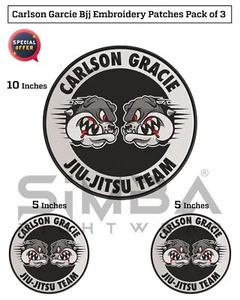 Carlson Gracie Embroidery Patches BJJ Gi Patches BJJ Embroidery Patch Pack of 3 - Picture 1 of 8