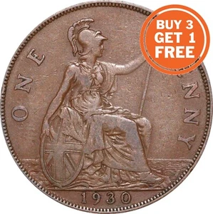 PENNY GEORGE V COIN CHOICE OF YEAR 1911 TO 1936 - Picture 1 of 2