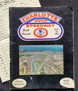 1965 NASCAR Charlotte World 600 Program/Lineup, Fred Lorenzen Win #22 - Picture 1 of 15