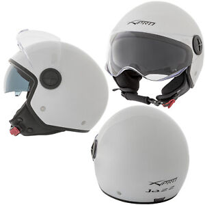 Jet Motorcycle Helmet Open Scratchproof Visor Sun Scooter ECE 22-06 White