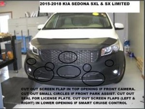 Lebra Front End Mask Cover Bra Fits KIA SEDONA SXL & SX Limited 2015-2018